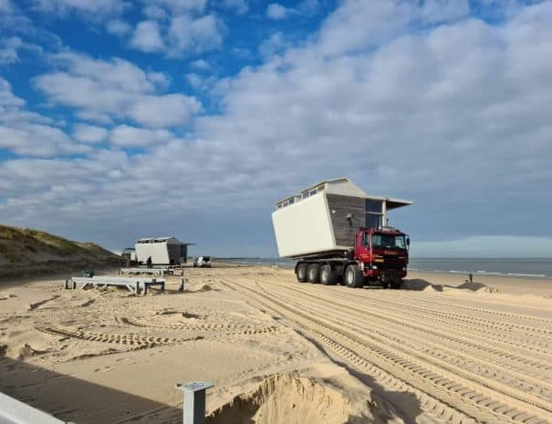 Strandhuisjes naar de winterstalling